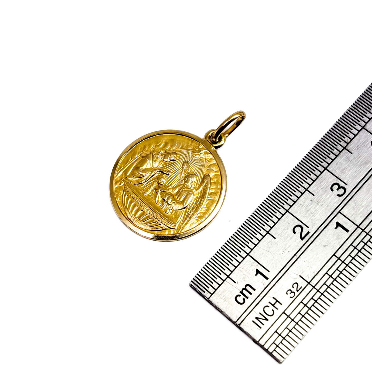 18ct Yellow Gold Ricordo del Battesimo Baptism Medal Pendant | 4.6g | 20mm #71495 18ct Yellow Gold Ricordo del Battesimo Baptism Medal Pendant | 4.6g | 20mm #71495 - Image 5