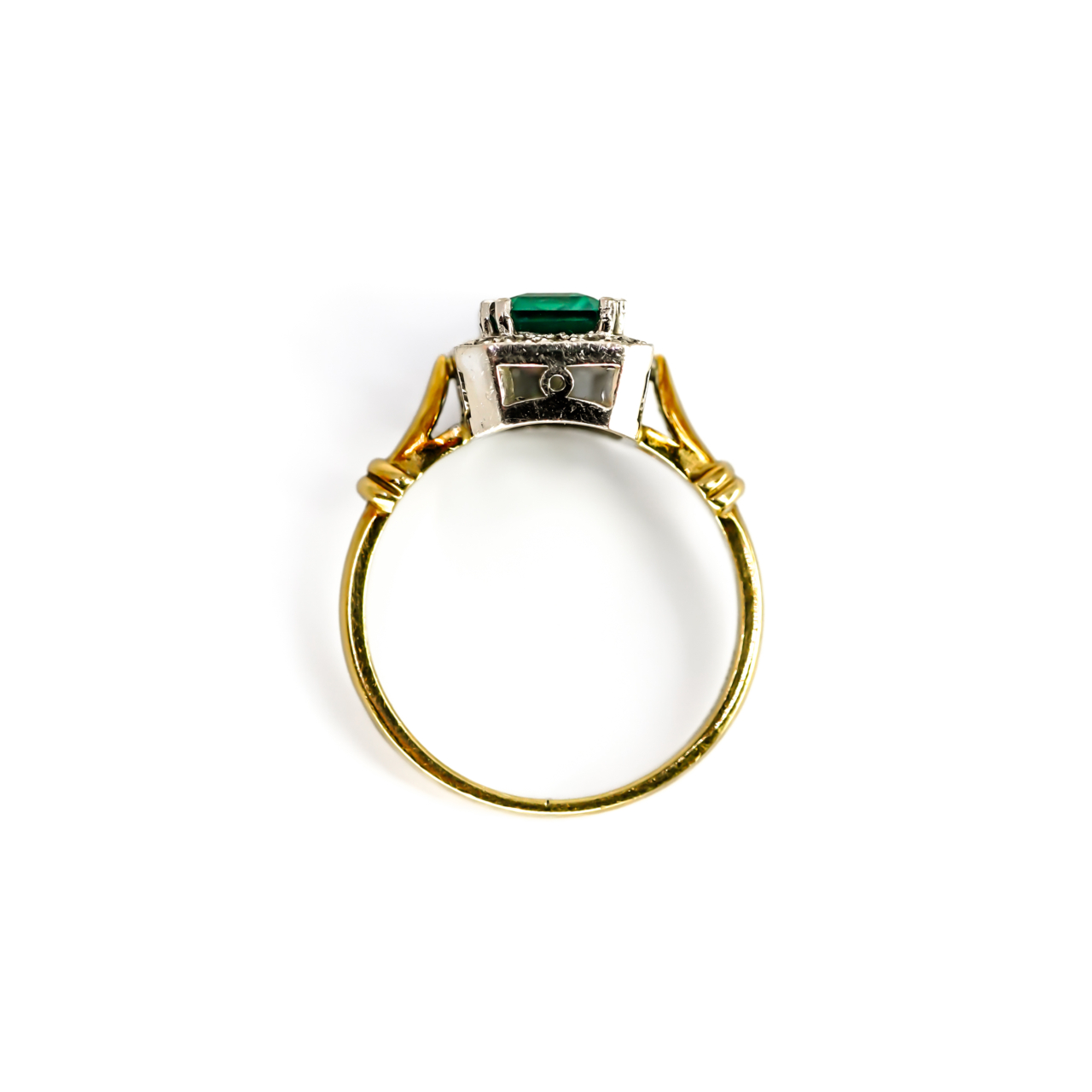 18ct Yellow Gold Synthetic Emerald and Diamond Ring Size P #71826 18ct Yellow Gold Synthetic Emerald and Diamond Ring Size P #71826 - Image 10