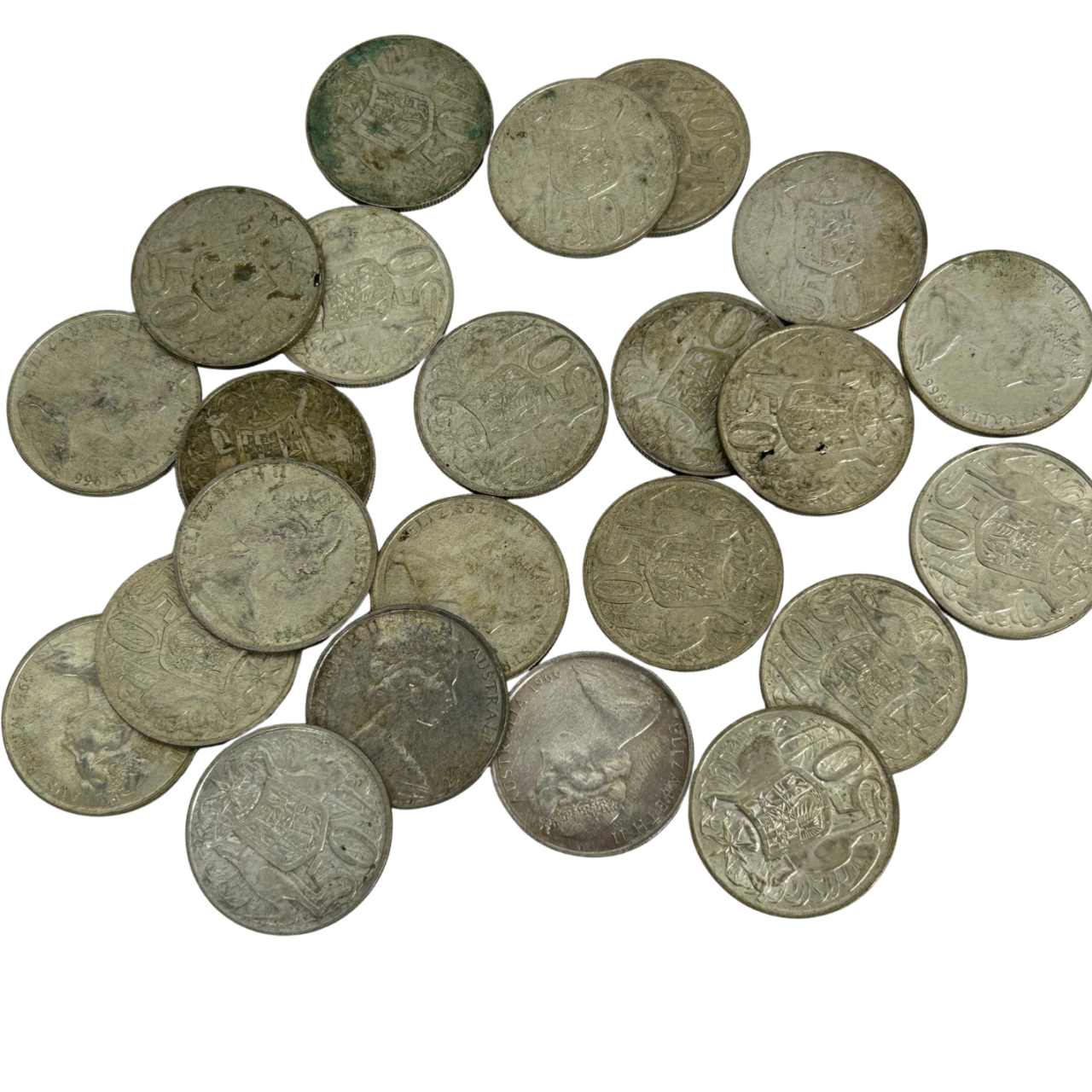 1966 Australian Round 50 Cent Coin | 80% Silver | Circulated - 1 only #71786 1966 Australian Round 50 Cent Coin | 80% Silver | Circulated - 1 only #71786