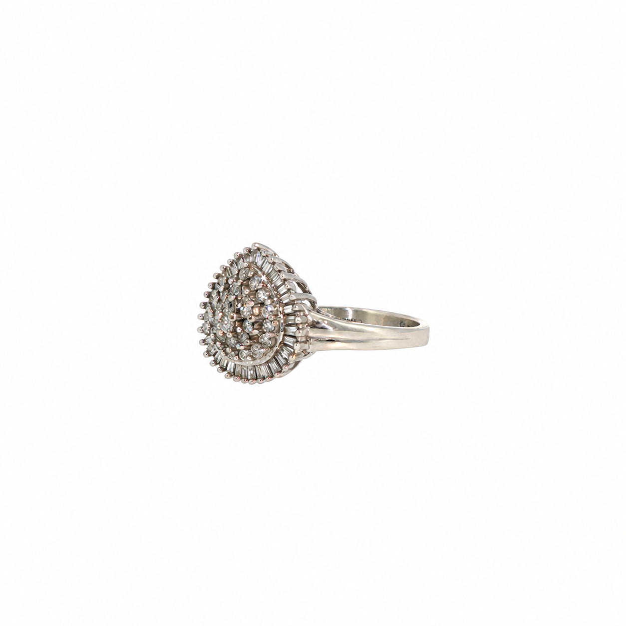 9ct White Gold Natural Diamond Pear Cluster Ring | 3.1g | Size P1/2 #71799 9ct White Gold Natural Diamond Pear Cluster Ring | 3.1g | Size P1/2 #71799 - Image 8
