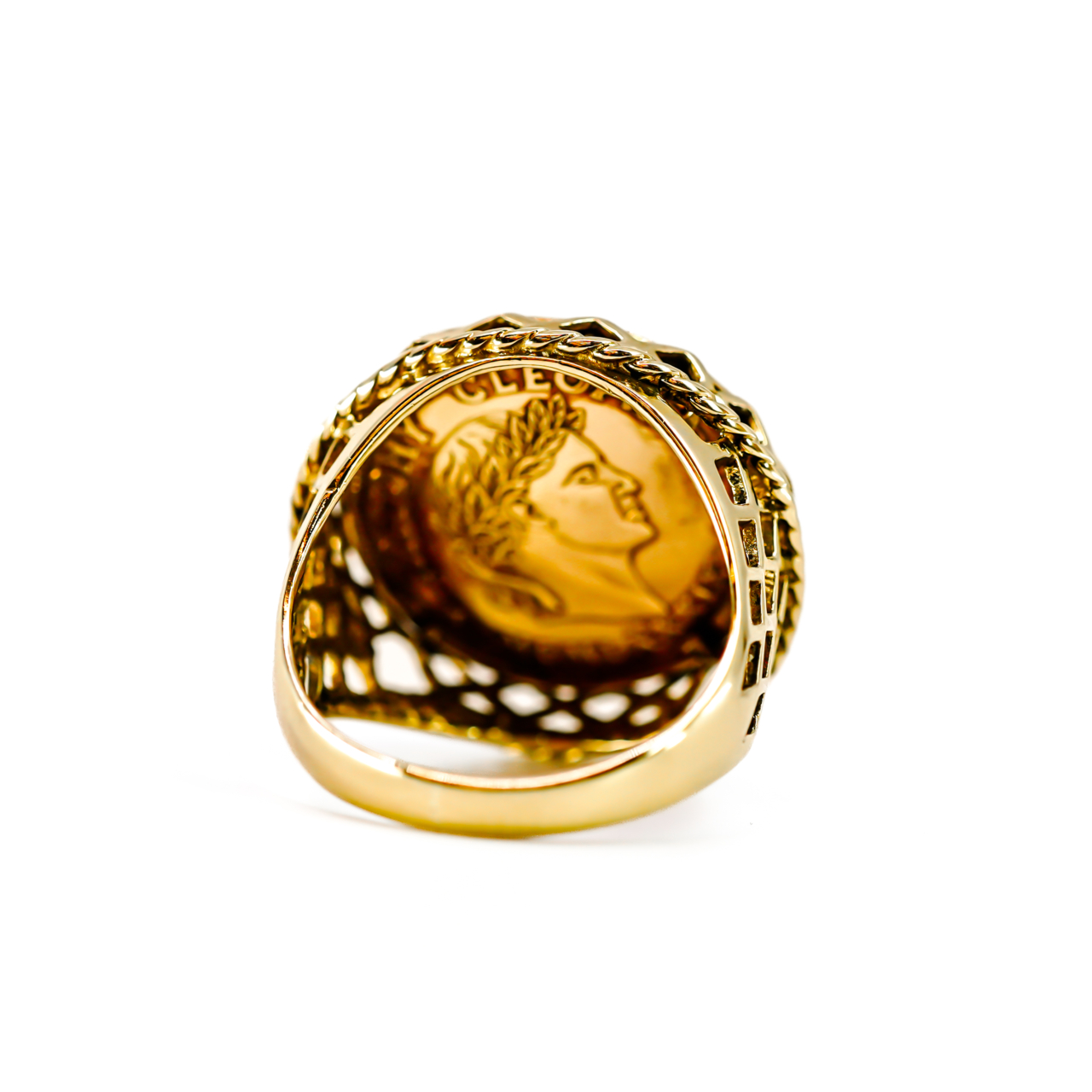 9ct Yellow Gold Cleopatra & Marc Antony Coin Style Ring | 5.7g | Size M #72099 9ct Yellow Gold Cleopatra & Marc Antony Coin Style Ring | 5.7g | Size M #72099 - Image 6