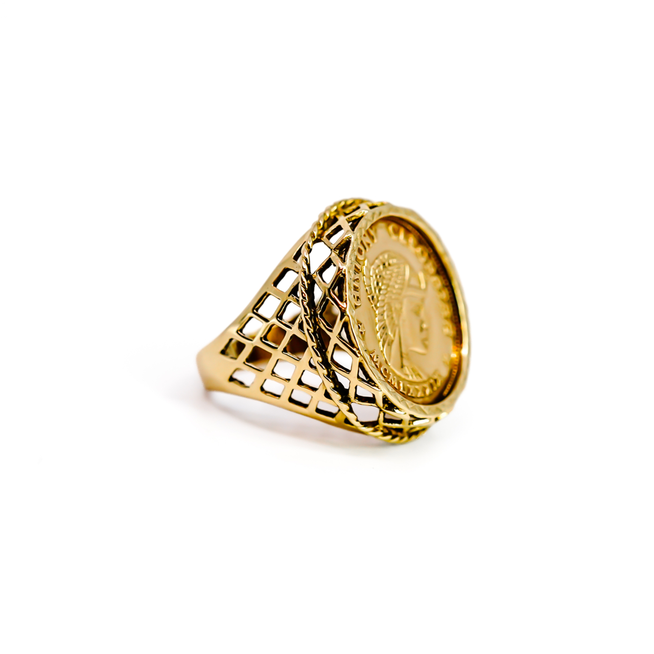 9ct Yellow Gold Cleopatra & Marc Antony Coin Style Ring | 5.7g | Size M #72099 9ct Yellow Gold Cleopatra & Marc Antony Coin Style Ring | 5.7g | Size M #72099 - Image 9
