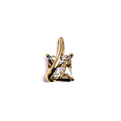 9ct Yellow Gold Cubic Zirconia Pendant | 8mm Stone | 1.9g #71341