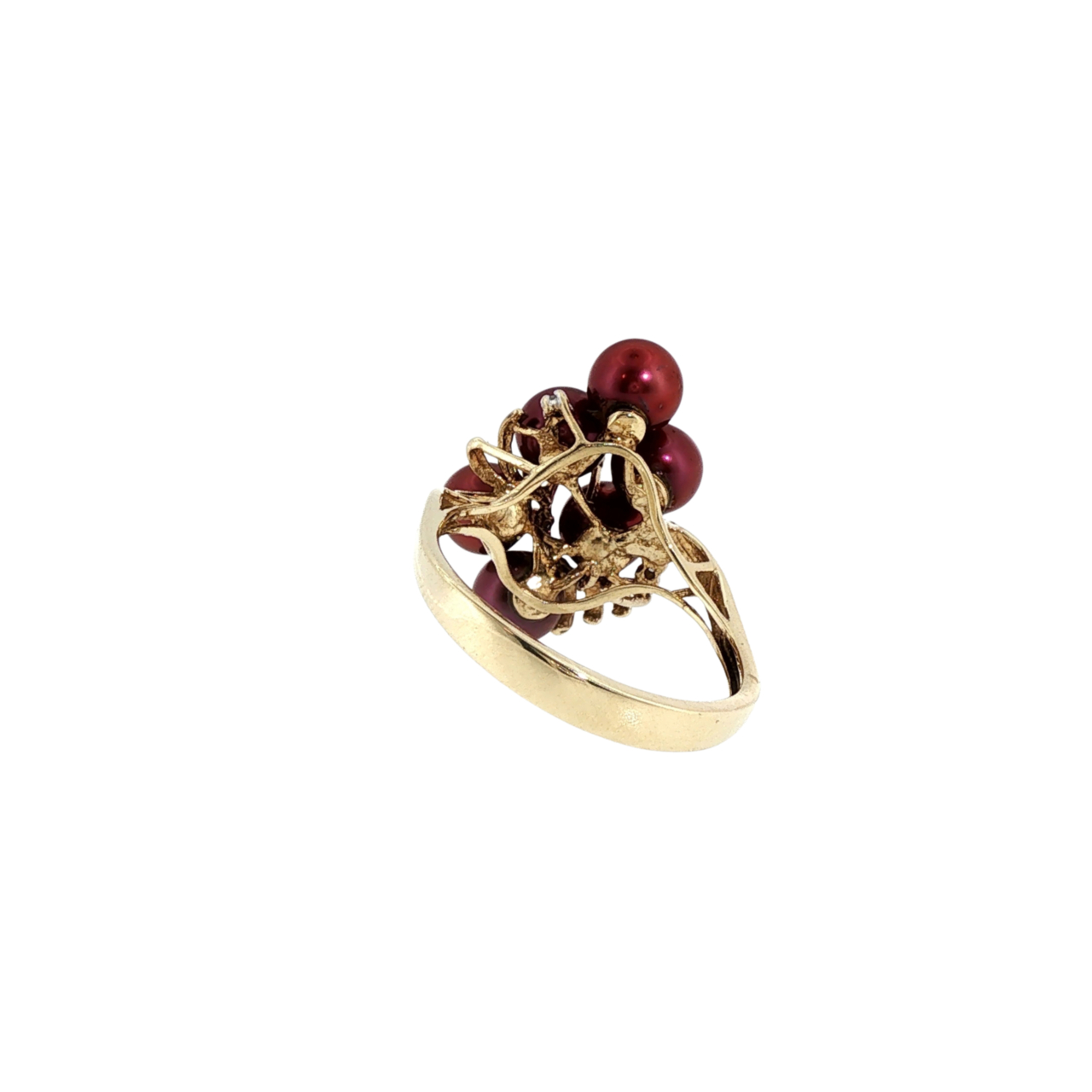 9ct Yellow Gold Dyed Pink Pearl & Natural Diamond Ring - 3.9g - Size P #71811 9ct Yellow Gold Dyed Pink Pearl & Natural Diamond Ring - 3.9g - Size P #71811 - Image 4