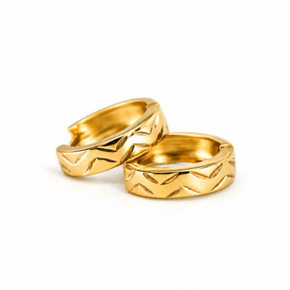 Monty's 9ct Yellow Gold Engraved Hoop Earrings | 1.0g #70802