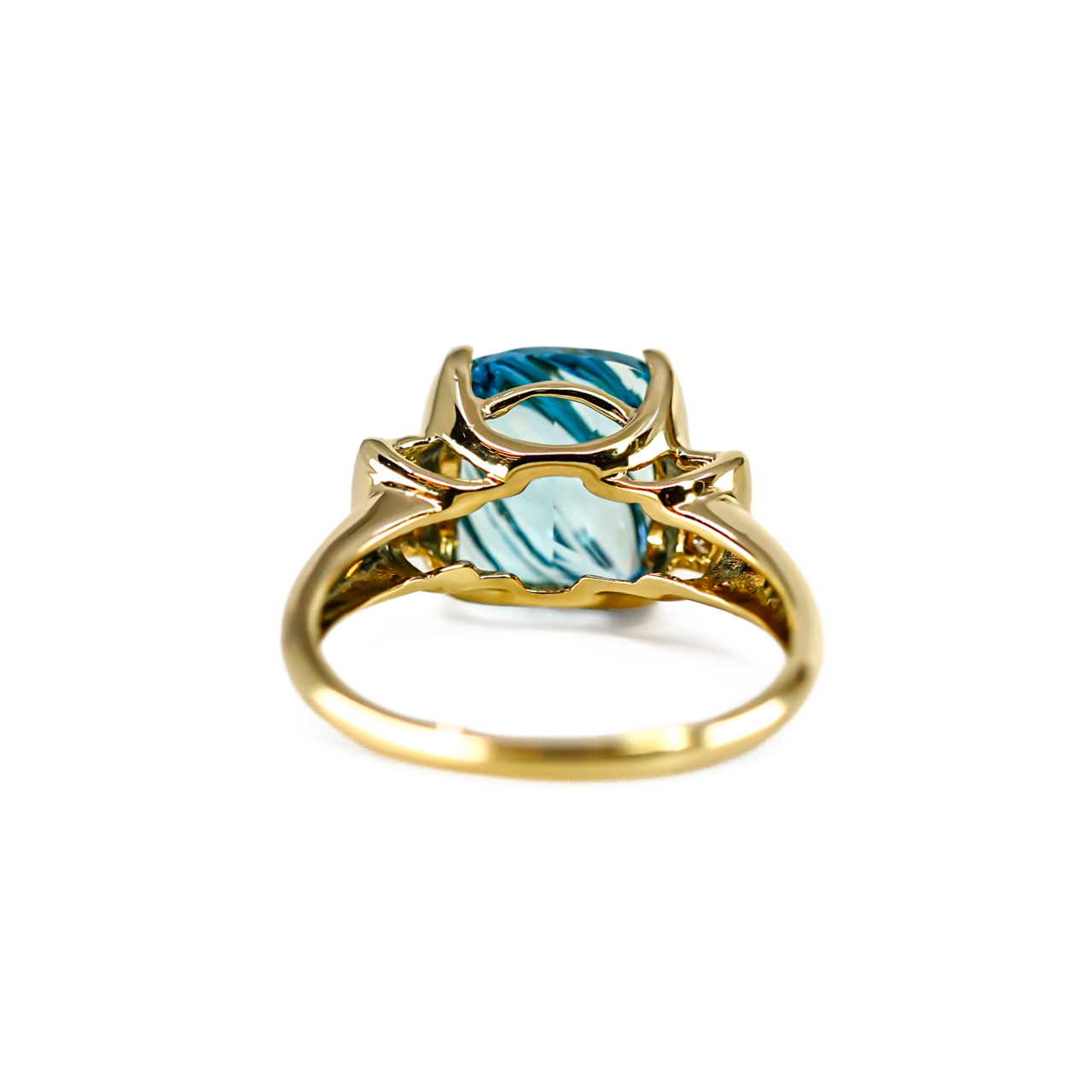 9ct Yellow Gold Fantasy-Cut Topaz & Natural Diamond Ring | Size P | 11 x 9mm Topaz #71798 9ct Yellow Gold Fantasy-Cut Topaz & Natural Diamond Ring | Size P | 11 x 9mm Topaz #71798 - Image 6