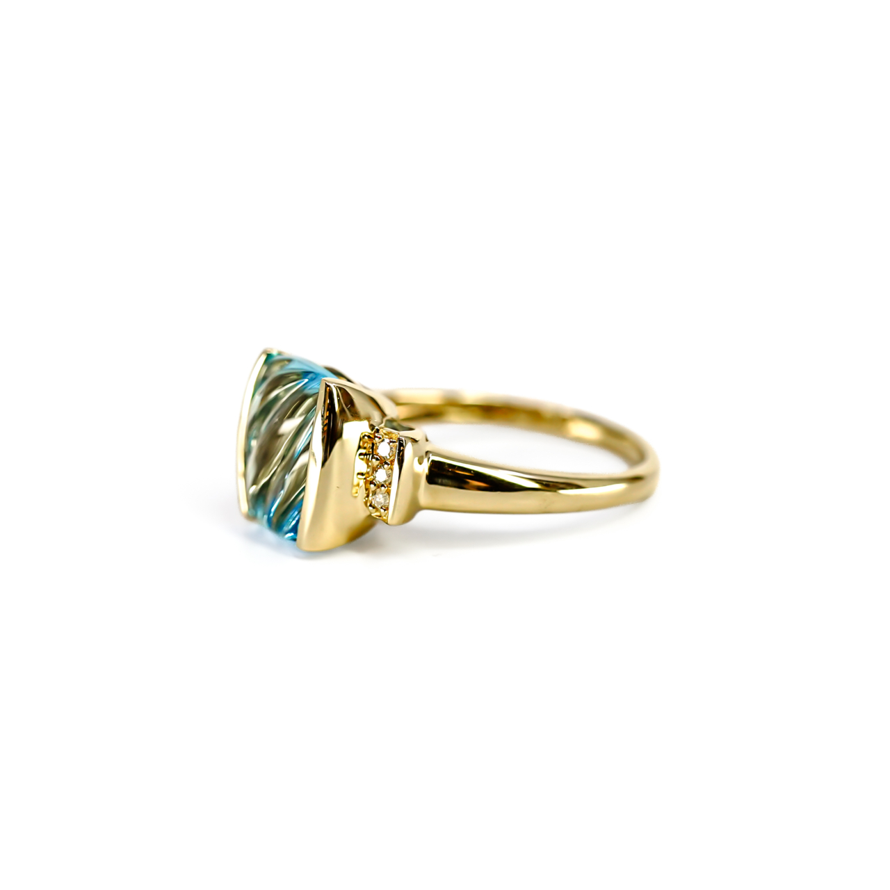 9ct Yellow Gold Fantasy-Cut Topaz & Natural Diamond Ring | Size P | 11 x 9mm Topaz #71798 9ct Yellow Gold Fantasy-Cut Topaz & Natural Diamond Ring | Size P | 11 x 9mm Topaz #71798 - Image 7