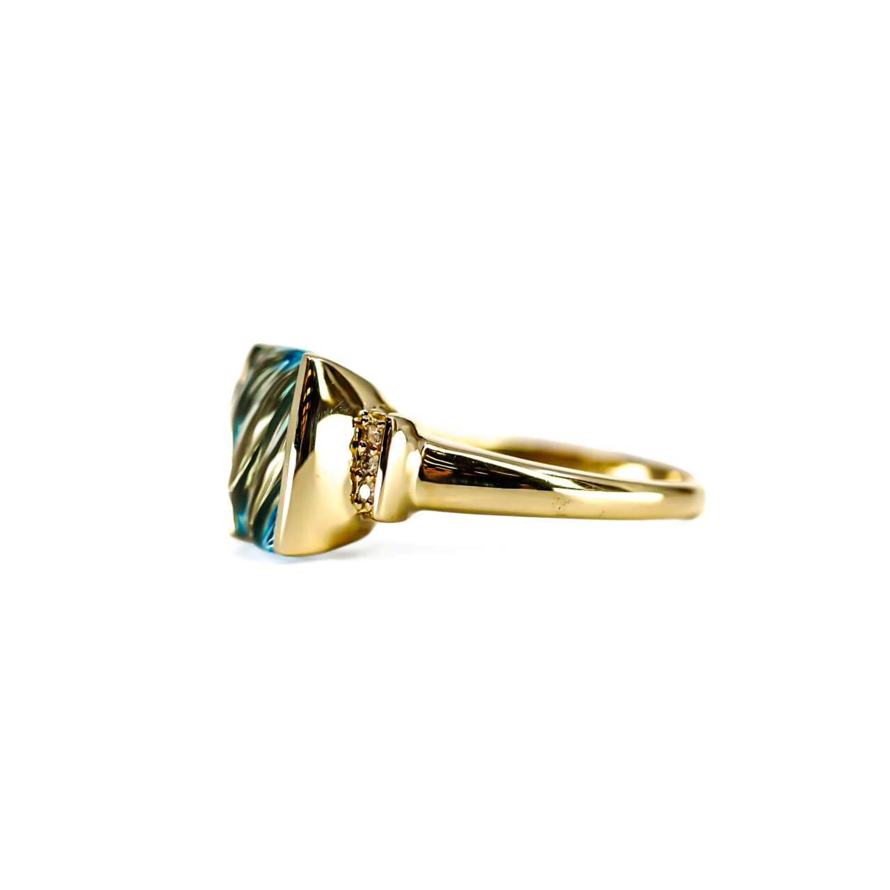 9ct Yellow Gold Fantasy-Cut Topaz & Natural Diamond Ring | Size P | 11 x 9mm Topaz #71798 9ct Yellow Gold Fantasy-Cut Topaz & Natural Diamond Ring | Size P | 11 x 9mm Topaz #71798 - Image 9