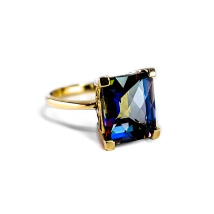 Monty's 9ct Yellow Gold Mystic Topaz Ring | Size P | 3.6g #71812