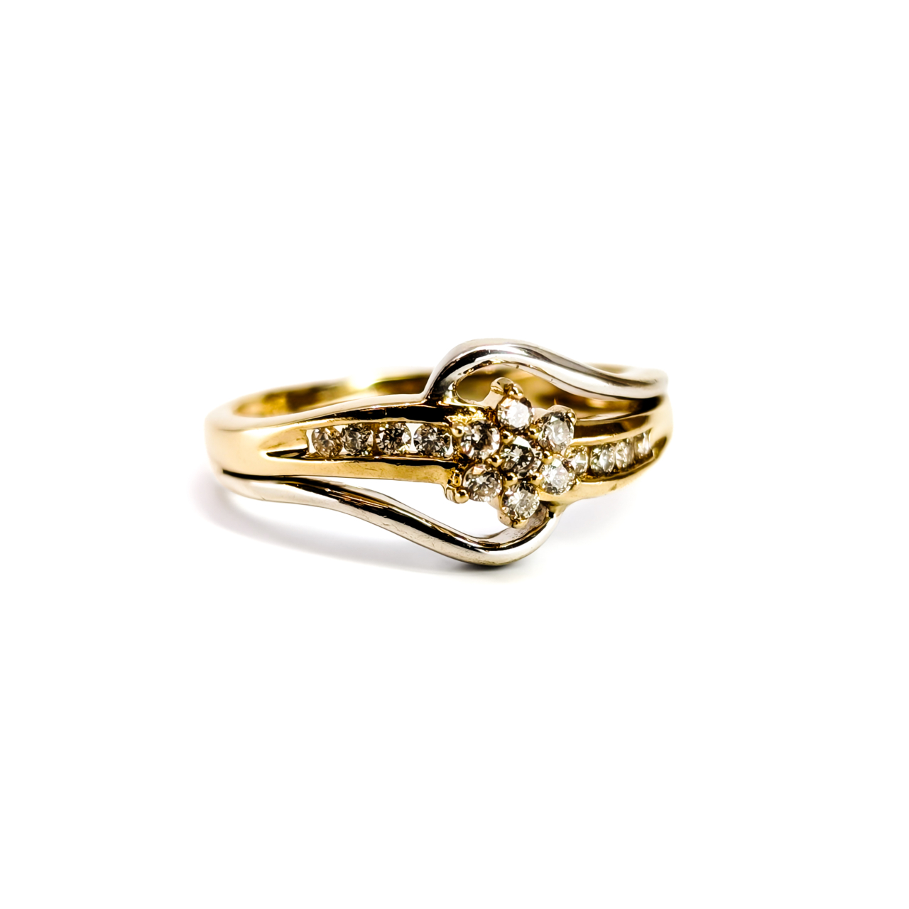 9ct Yellow Gold Natural Diamond Flower Ring | Size P 1/2 | 3.2g #71803 9ct Yellow Gold Natural Diamond Flower Ring | Size P 1/2 | 3.2g #71803 - Image 7
