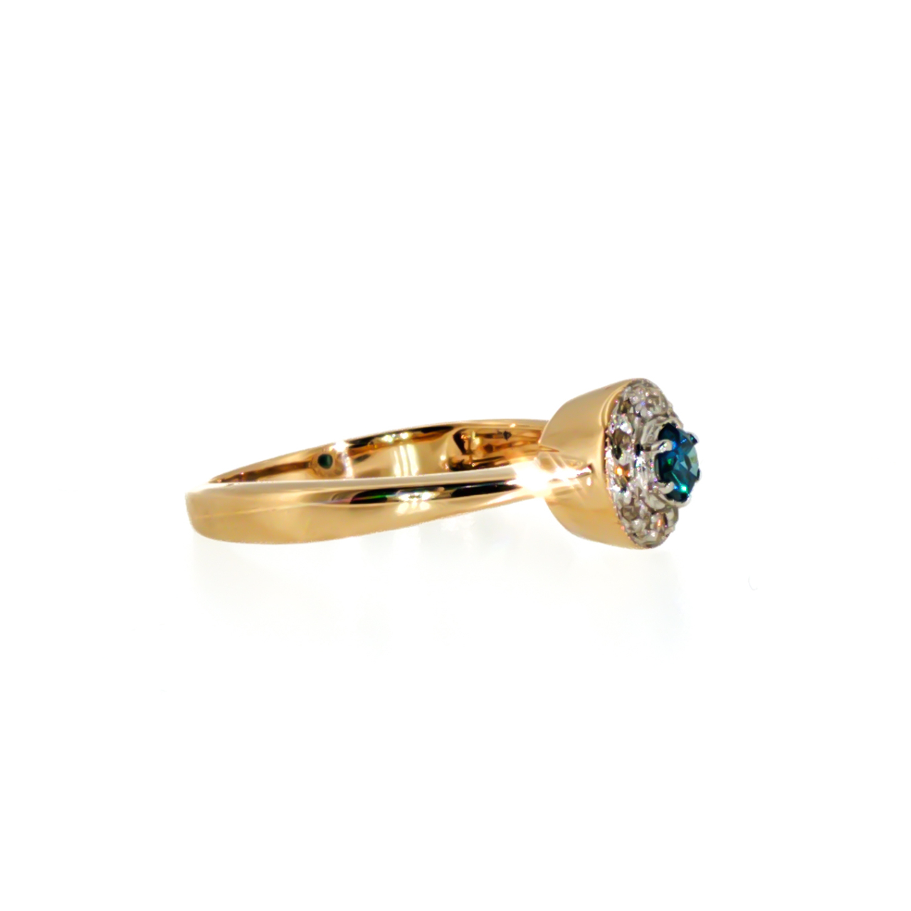 9ct Yellow Gold Natural & Treated Blue Diamond Halo Ring | Size P1/2 | 2.5g #71800 9ct Yellow Gold Natural & Treated Blue Diamond Halo Ring | Size P1/2 | 2.5g #71800 - Image 6