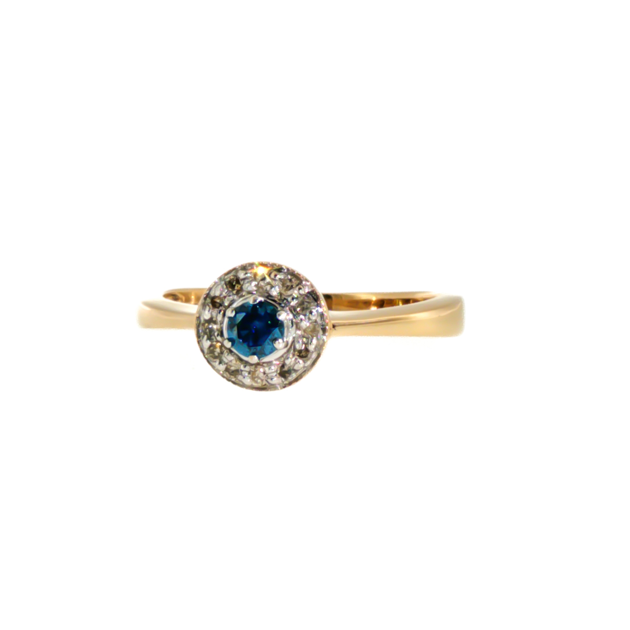 9ct Yellow Gold Natural & Treated Blue Diamond Halo Ring | Size P1/2 | 2.5g #71800 9ct Yellow Gold Natural & Treated Blue Diamond Halo Ring | Size P1/2 | 2.5g #71800 - Image 7