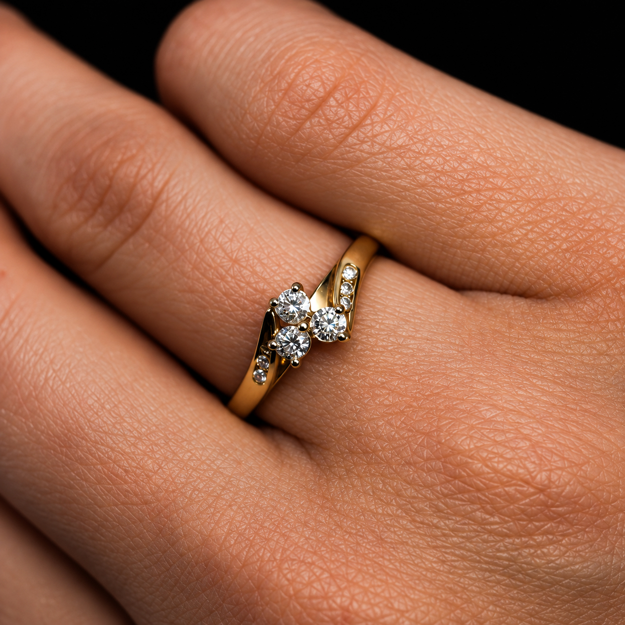 9ct Yellow Gold Natural Diamond Cluster Ring | Australian Made | Size P | 2.3g #71805 9ct Yellow Gold Natural Diamond Cluster Ring | Australian Made | Size P | 2.3g #71805 - Image 2