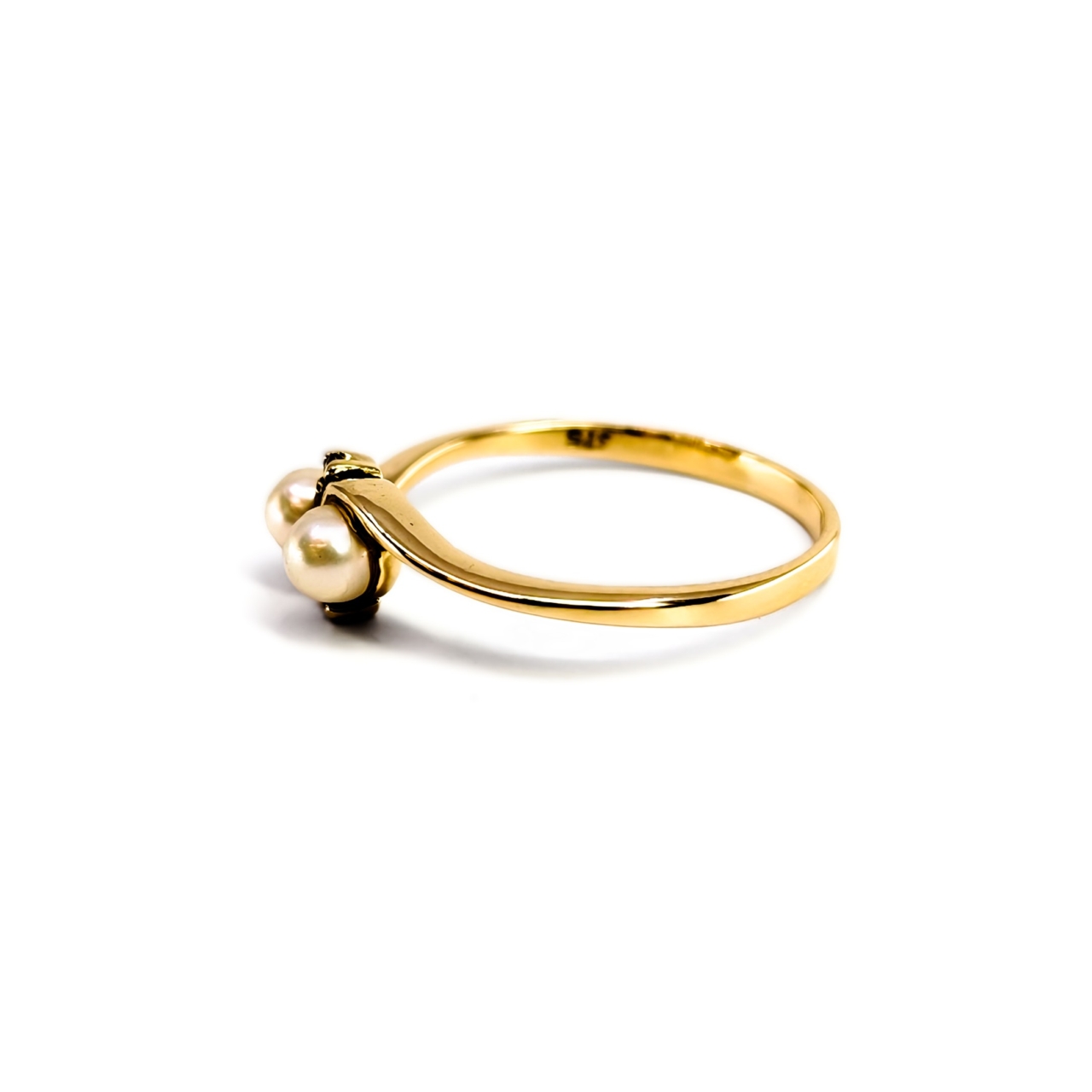 9ct Yellow Gold Pearl & Natural Diamond Ring | Size M | 1.5g #71430 9ct Yellow Gold Pearl & Natural Diamond Ring | Size M | 1.5g #71430 - Image 6