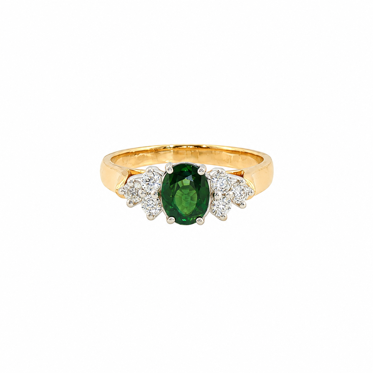 9ct Yellow Gold Sapphire & Natural Diamond Ring | 3.7g | Size P #71802 9ct Yellow Gold Sapphire & Natural Diamond Ring | 3.7g | Size P #71802 - Image 2