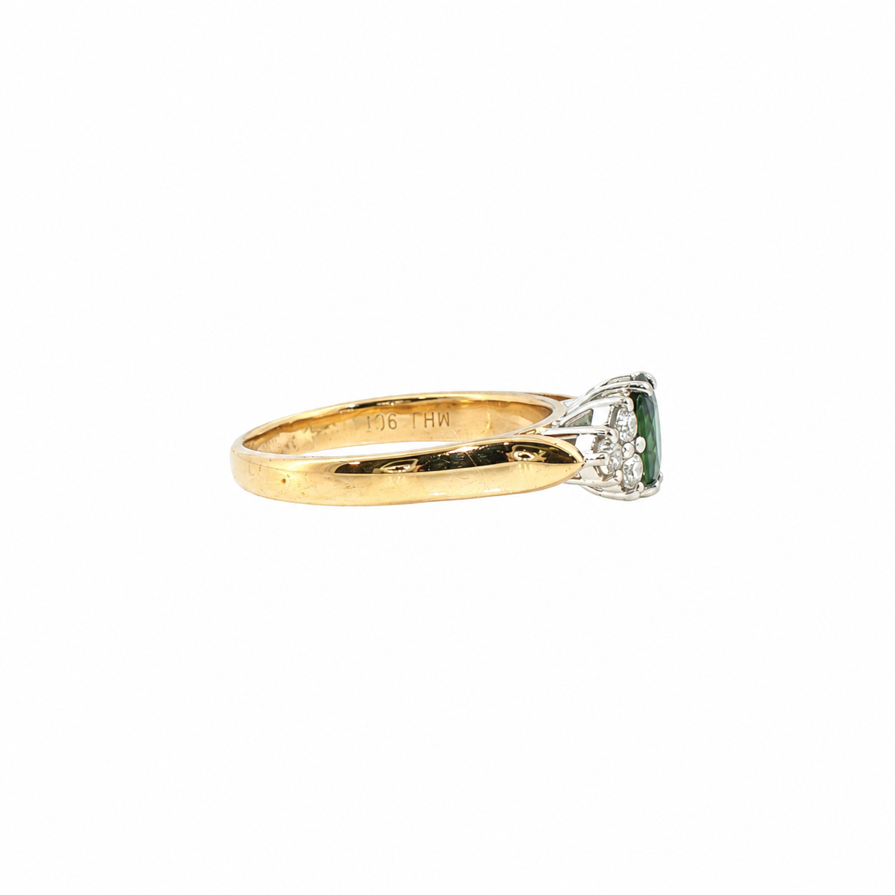 9ct Yellow Gold Sapphire & Natural Diamond Ring | 3.7g | Size P #71802 9ct Yellow Gold Sapphire & Natural Diamond Ring | 3.7g | Size P #71802 - Image 3