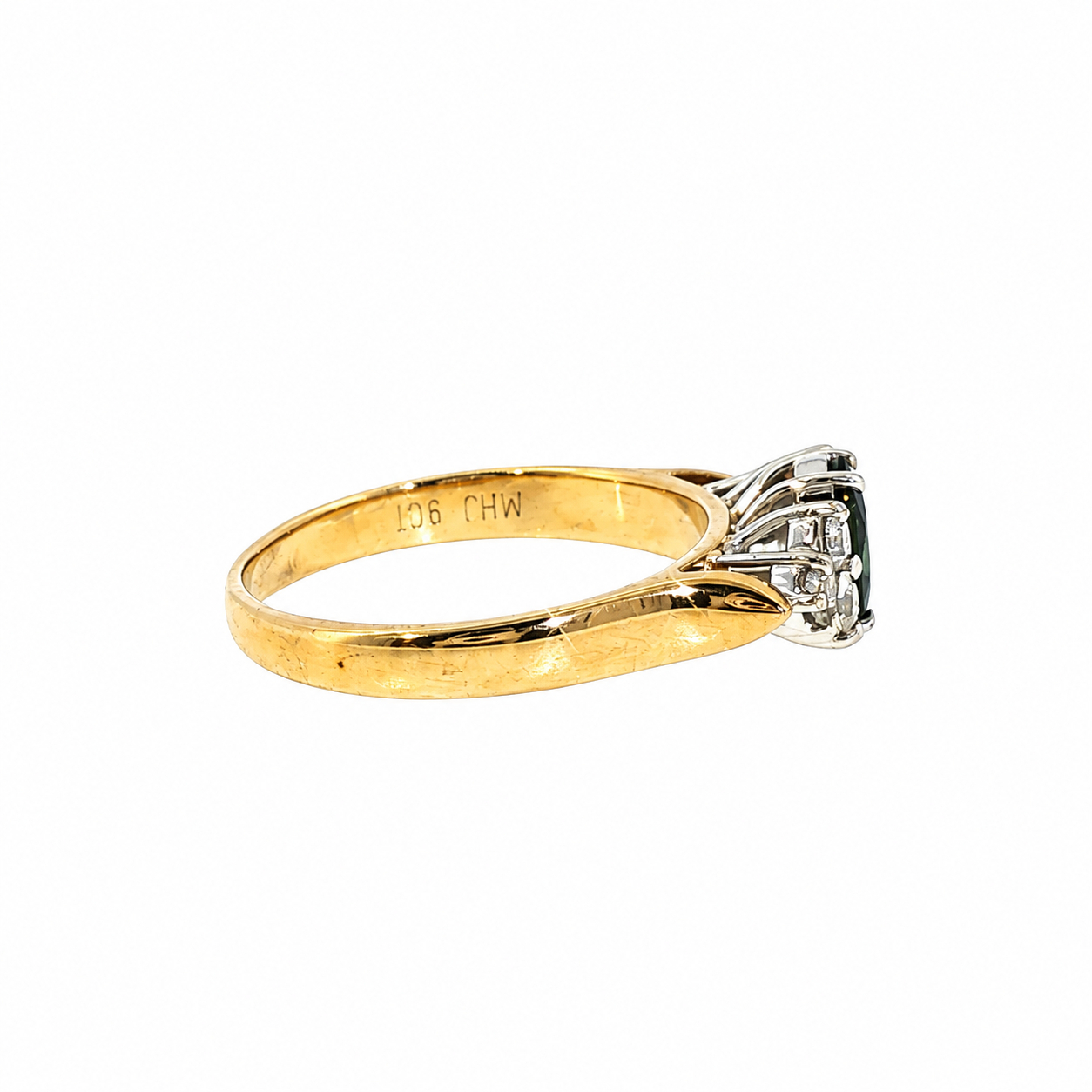 9ct Yellow Gold Sapphire & Natural Diamond Ring | 3.7g | Size P #71802 9ct Yellow Gold Sapphire & Natural Diamond Ring | 3.7g | Size P #71802 - Image 6