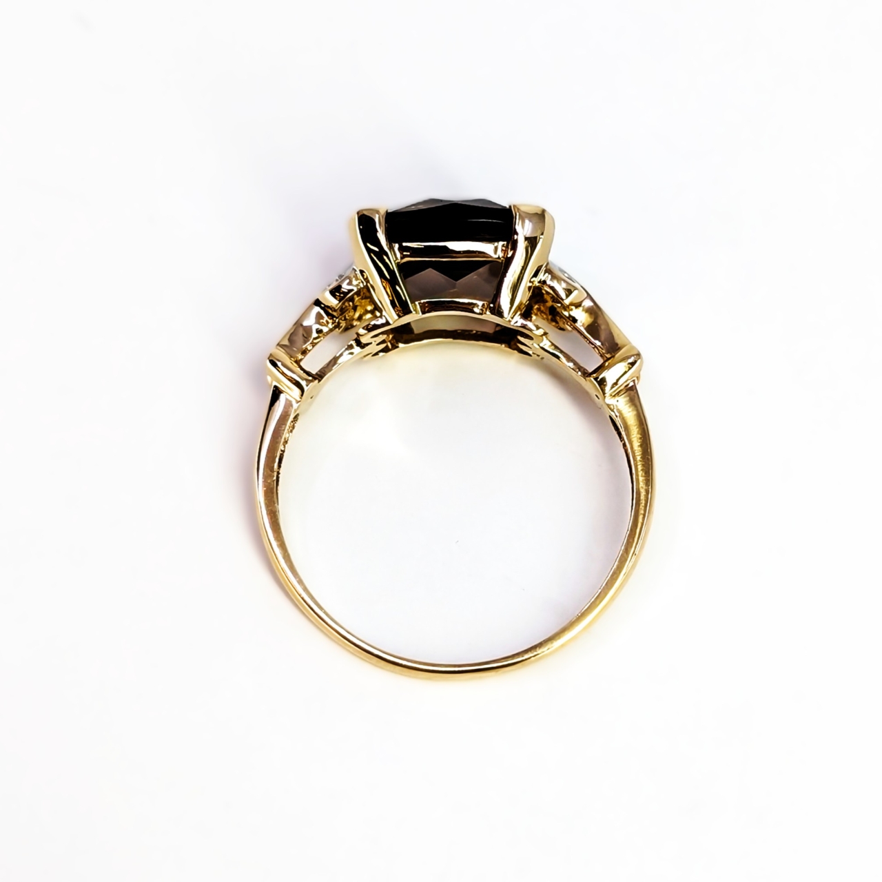 9ct Yellow Gold Smoky Quartz & Natural Diamond Ring | Size P | 3.1g #71801 9ct Yellow Gold Smoky Quartz & Natural Diamond Ring | Size P | 3.1g #71801 - Image 5