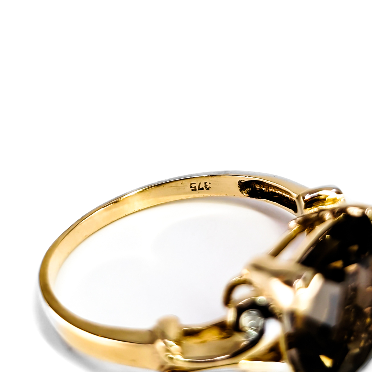 9ct Yellow Gold Smoky Quartz & Natural Diamond Ring | Size P | 3.1g #71801 9ct Yellow Gold Smoky Quartz & Natural Diamond Ring | Size P | 3.1g #71801 - Image 7