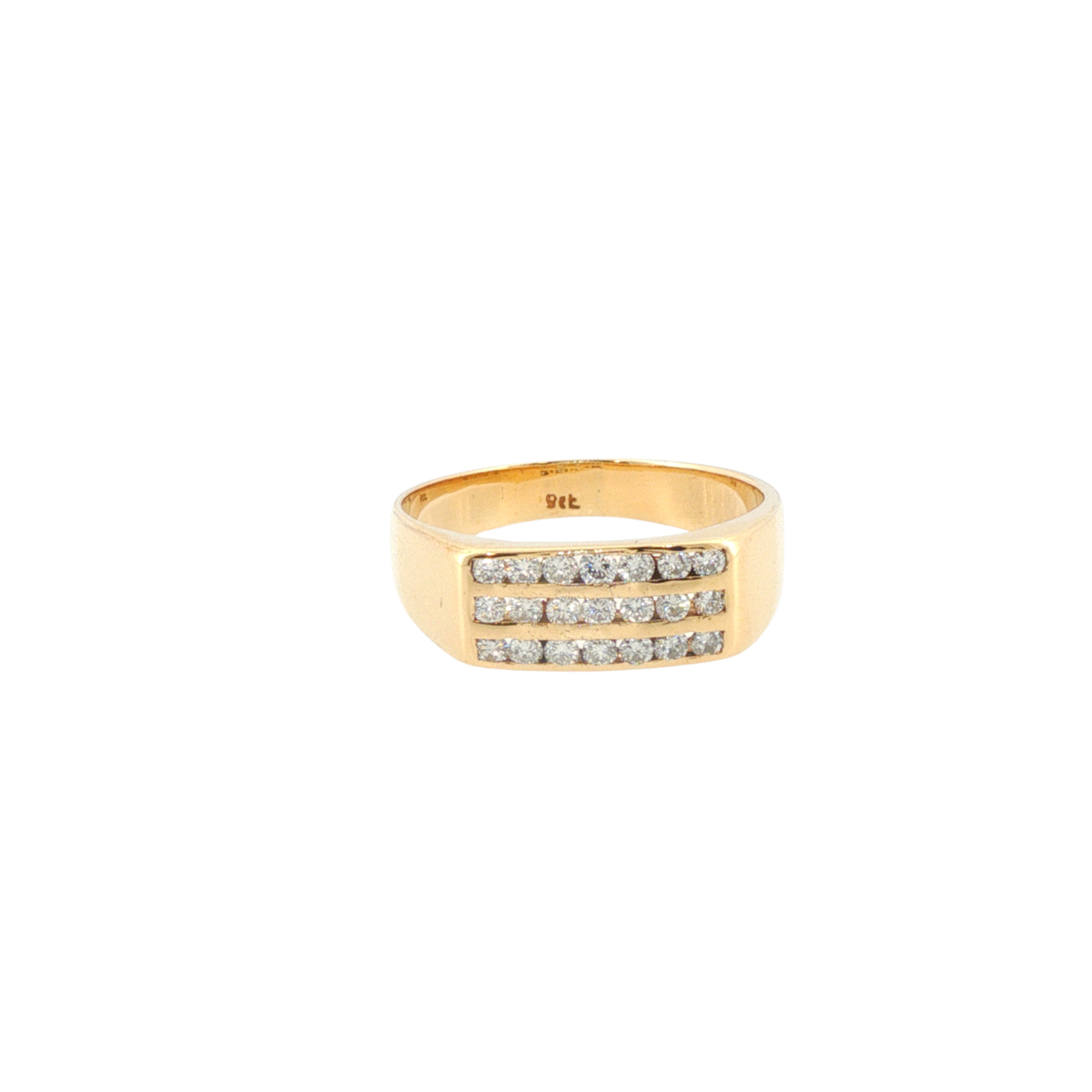 9ct Yellow Gold Three-Row Natural Diamond Ring | 5g Size U #71462 9ct Yellow Gold Three-Row Natural Diamond Ring | 5g Size U #71462 - Image 11