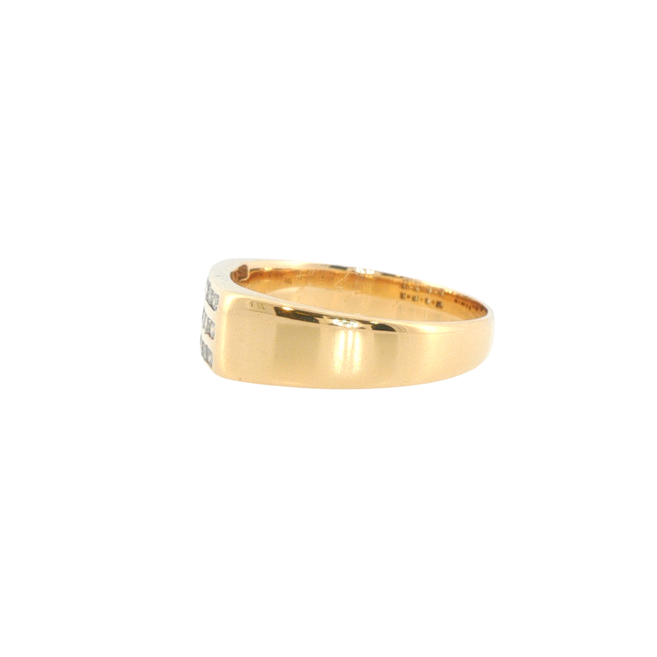9ct Yellow Gold Three-Row Natural Diamond Ring | 5g Size U #71462 9ct Yellow Gold Three-Row Natural Diamond Ring | 5g Size U #71462 - Image 4