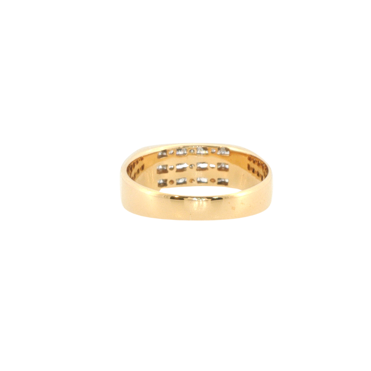 9ct Yellow Gold Three-Row Natural Diamond Ring | 5g Size U #71462 9ct Yellow Gold Three-Row Natural Diamond Ring | 5g Size U #71462 - Image 7
