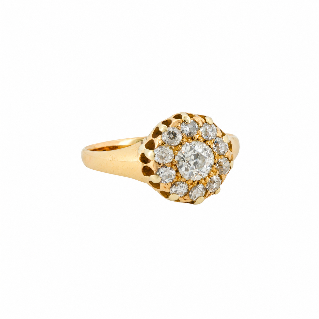 Antique 18ct Yellow Gold Diamond Daisy Ring | 3.1g | Size O #71500 Antique 18ct Yellow Gold Diamond Daisy Ring | 3.1g | Size O #71500 - Image 2
