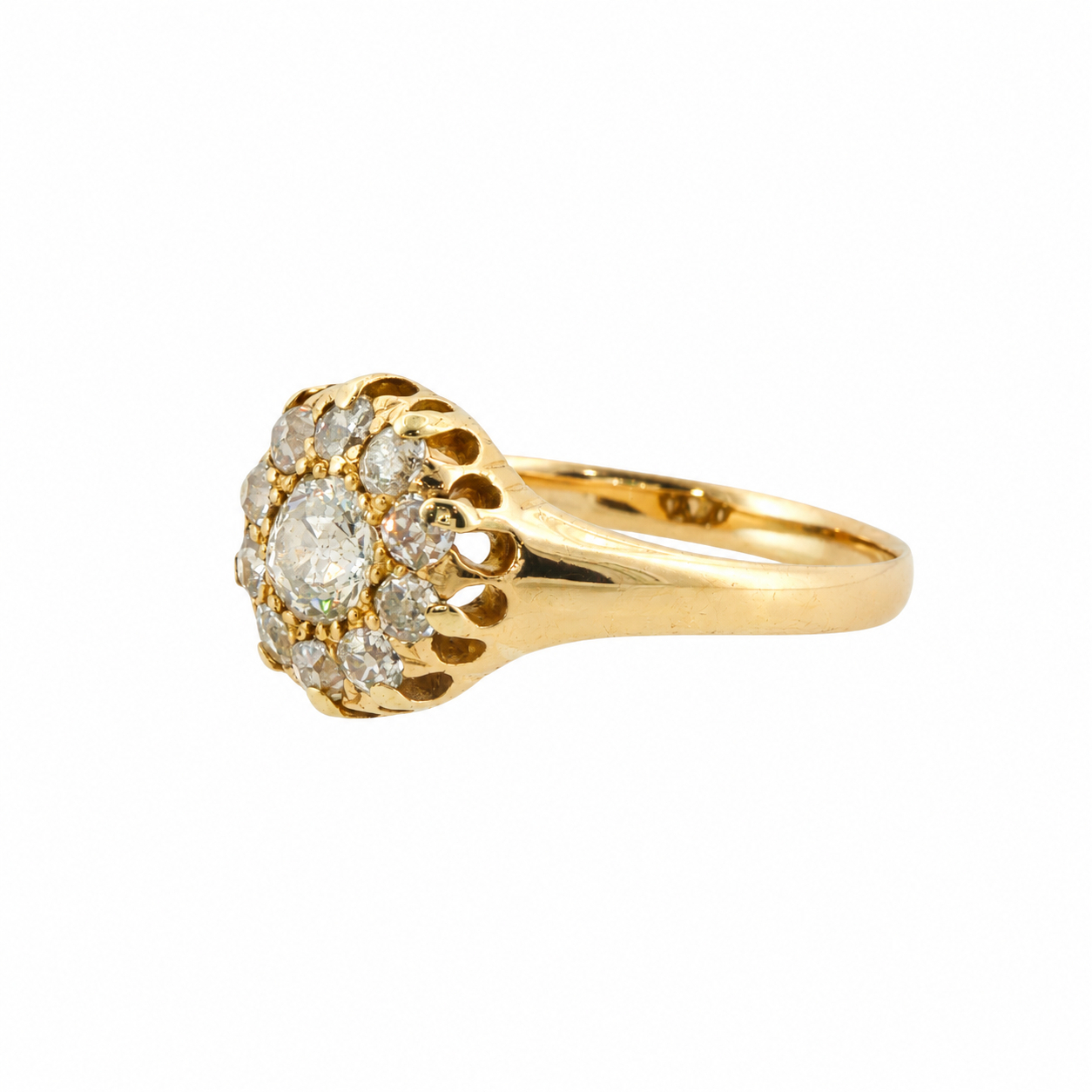 Antique 18ct Yellow Gold Diamond Daisy Ring | 3.1g | Size O #71500 Antique 18ct Yellow Gold Diamond Daisy Ring | 3.1g | Size O #71500 - Image 5