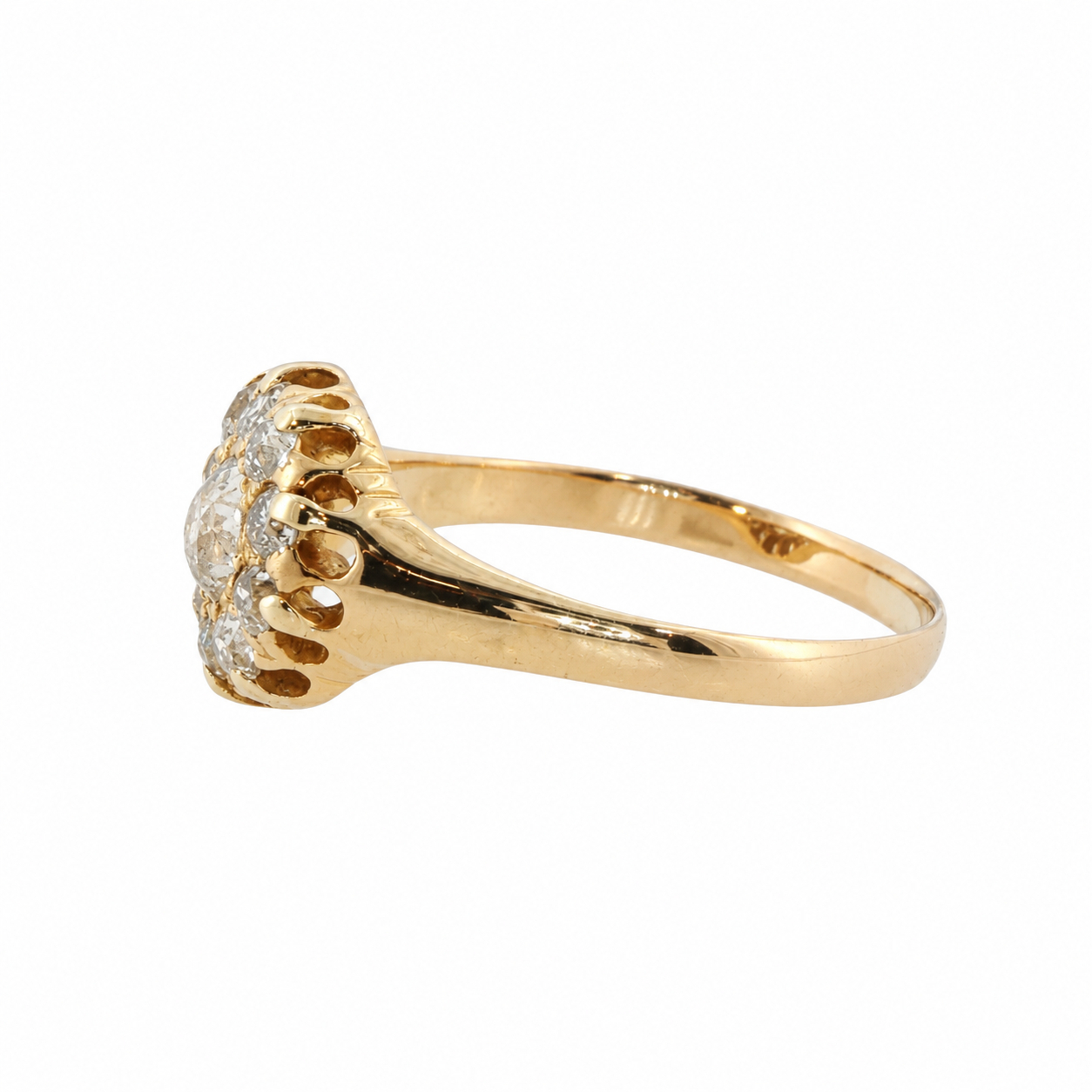 Antique 18ct Yellow Gold Diamond Daisy Ring | 3.1g | Size O #71500 Antique 18ct Yellow Gold Diamond Daisy Ring | 3.1g | Size O #71500 - Image 6