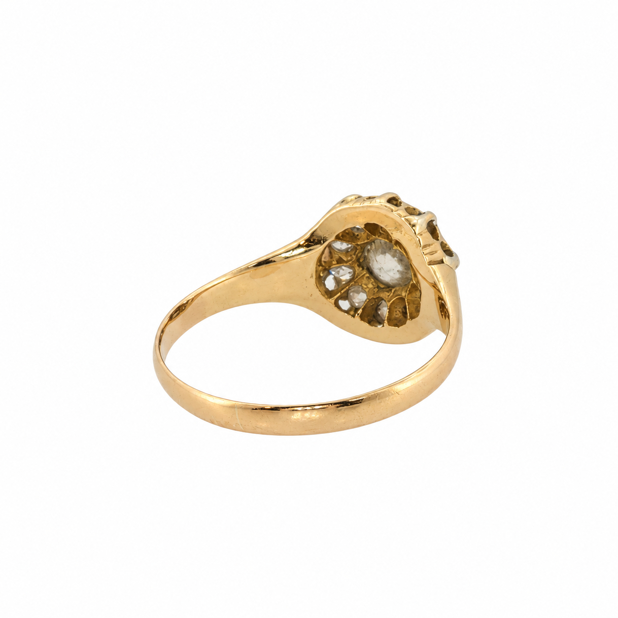 Antique 18ct Yellow Gold Diamond Daisy Ring | 3.1g | Size O #71500 Antique 18ct Yellow Gold Diamond Daisy Ring | 3.1g | Size O #71500 - Image 9