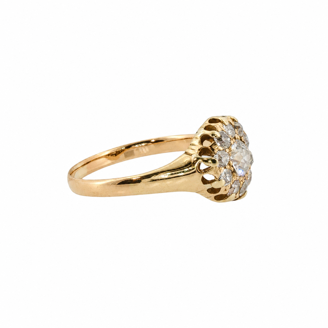 Antique 18ct Yellow Gold Diamond Daisy Ring | 3.1g | Size O #71500 Antique 18ct Yellow Gold Diamond Daisy Ring | 3.1g | Size O #71500 - Image 10