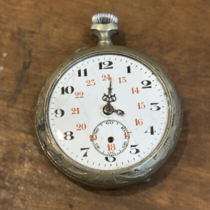 Antique Argentan Pocket / Fob Watch | 44.3mm | Seized | Missing Glass | Parts Only #71541-2