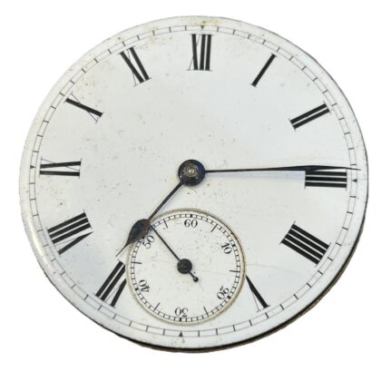 Antique Pocket Watch Movement & Dial | White Roman Numeral Dial | 42.9mm | Parts Only #71974-5