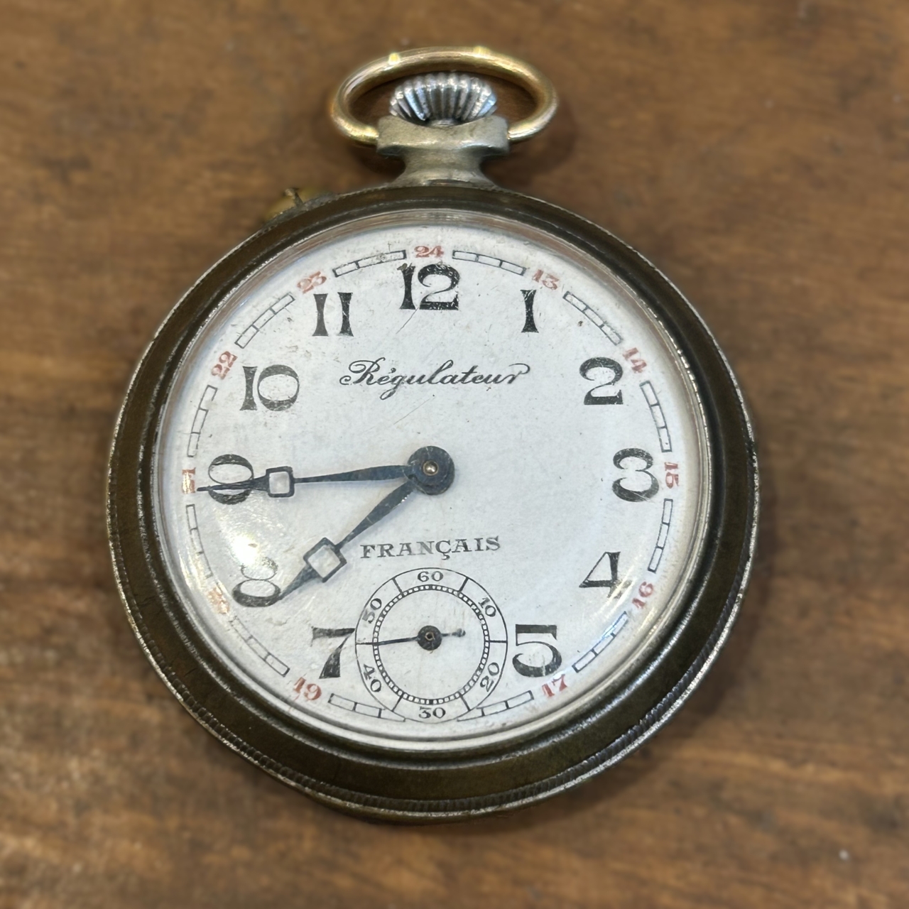 Antique Régulateur Français Pocket / Fob Watch | 45.3mm | Seized | Parts Only #71541-1 Antique Régulateur Français Pocket / Fob Watch | 45.3mm | Seized | Parts Only #71541-1