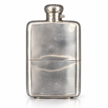 Monty's Antique Sterling Silver Hip Flask with Detachable Cup | Birmingham c.1895 | 284.5g #69337