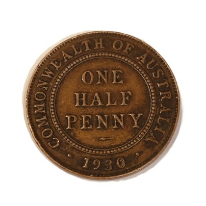 Monty's Australian 1930 Half Penny | 8 Pearls | Red-Brown Patina #71788-1