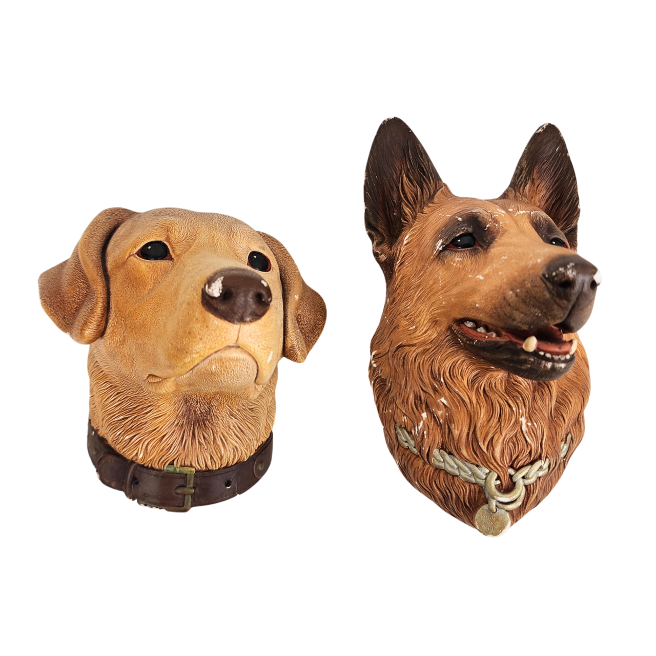 Bossons Congleton England German Shepherd & Labrador Dog Wall Plaques | Set of 2 #71910-2 Bossons Congleton England German Shepherd & Labrador Dog Wall Plaques | Set of 2 #71910-2