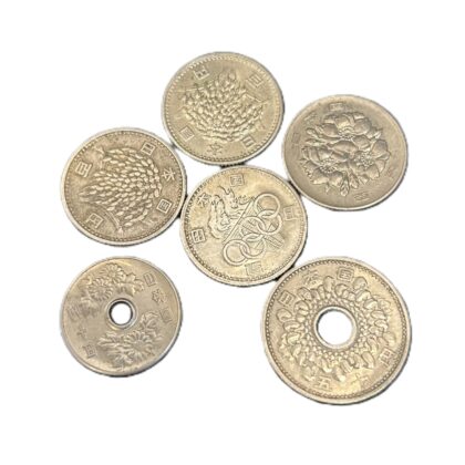 Japan 50 & 100 Yen Coin Lot 1958–1968 | 6 Coins | 3 Silver Issues #71636-25