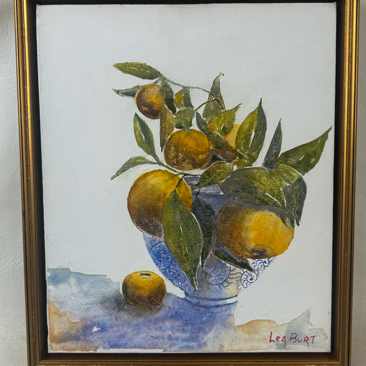 Lea Burt Still Life with Oranges | Original Painting on Canvas | Floating Frame #71902 Lea Burt Still Life with Oranges | Original Painting on Canvas | Floating Frame #71902 - Image 3