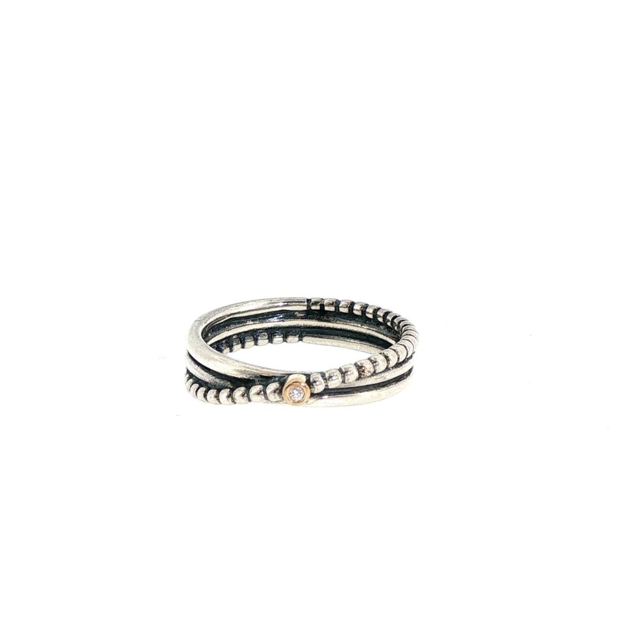 Pandora Rising Star Sterling Silver & 14ct Gold Diamond Ring | 4.8g | Size R1/2 #71854 Pandora Rising Star Sterling Silver & 14ct Gold Diamond Ring | 4.8g | Size R1/2 #71854