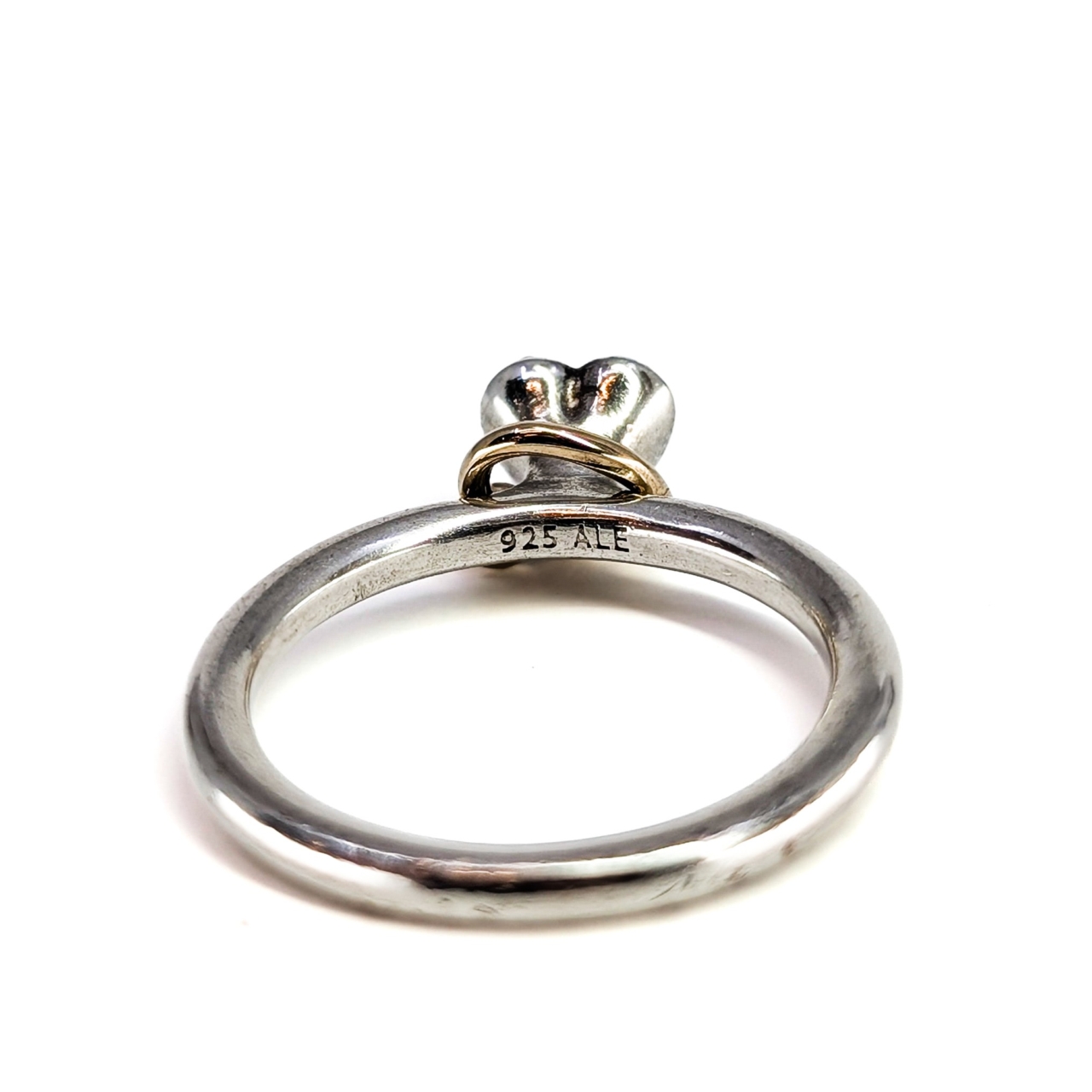 Pandora Sterling Silver & 14ct Yellow Gold Pink CZ & Rhodolite Heart Ring | Size Q #71834 Pandora Sterling Silver & 14ct Yellow Gold Pink CZ & Rhodolite Heart Ring | Size Q #71834 - Image 3