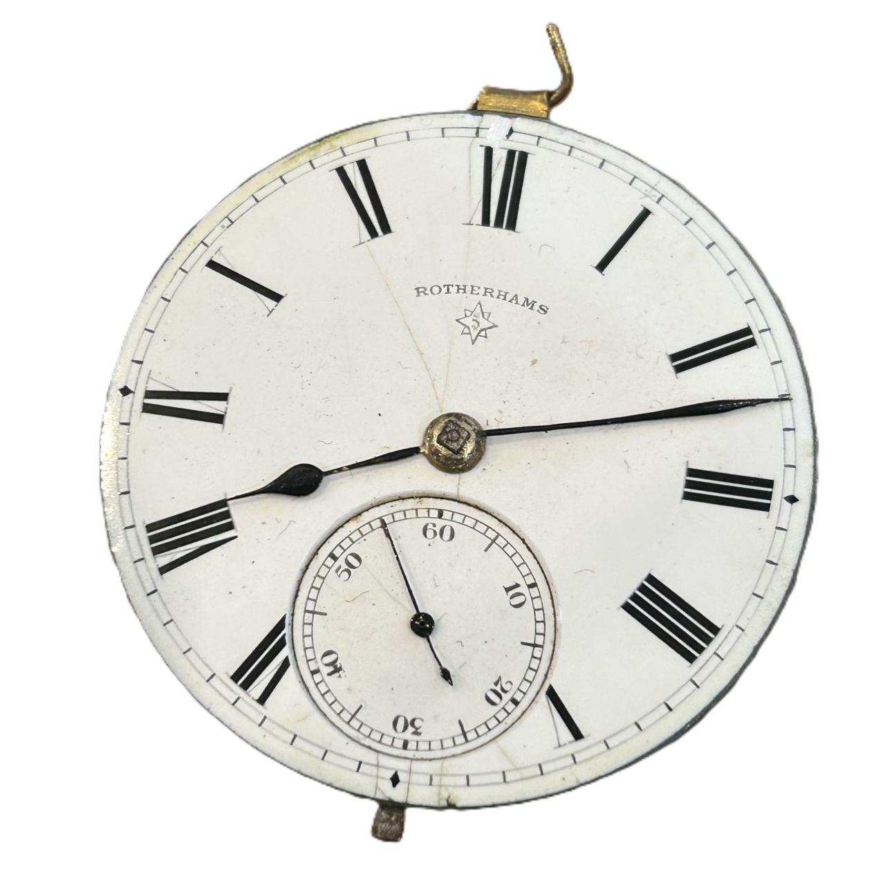 Rotherhams London Antique Pocket Watch Movement & Dial | 41.2mm | Serial 161624 | Parts Only #71974-3 Rotherhams London Antique Pocket Watch Movement & Dial | 41.2mm | Serial 161624 | Parts Only #71974-3