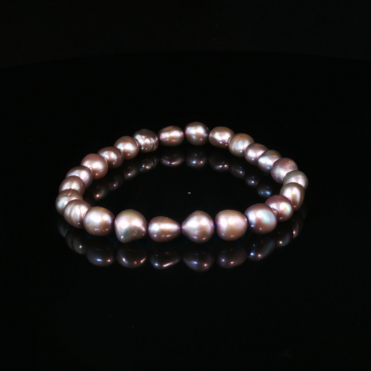 Silver/Grey Pearl Stretch Bracelet | 16cm #71222-66 Silver/Grey Pearl Stretch Bracelet | 16cm #71222-66 - Image 2