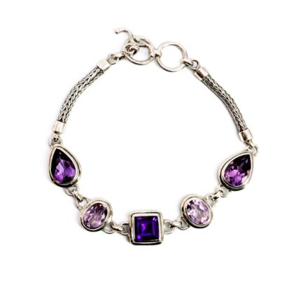 Sterling Silver Amethyst Bracelet | 19cm | 19.3g #71944