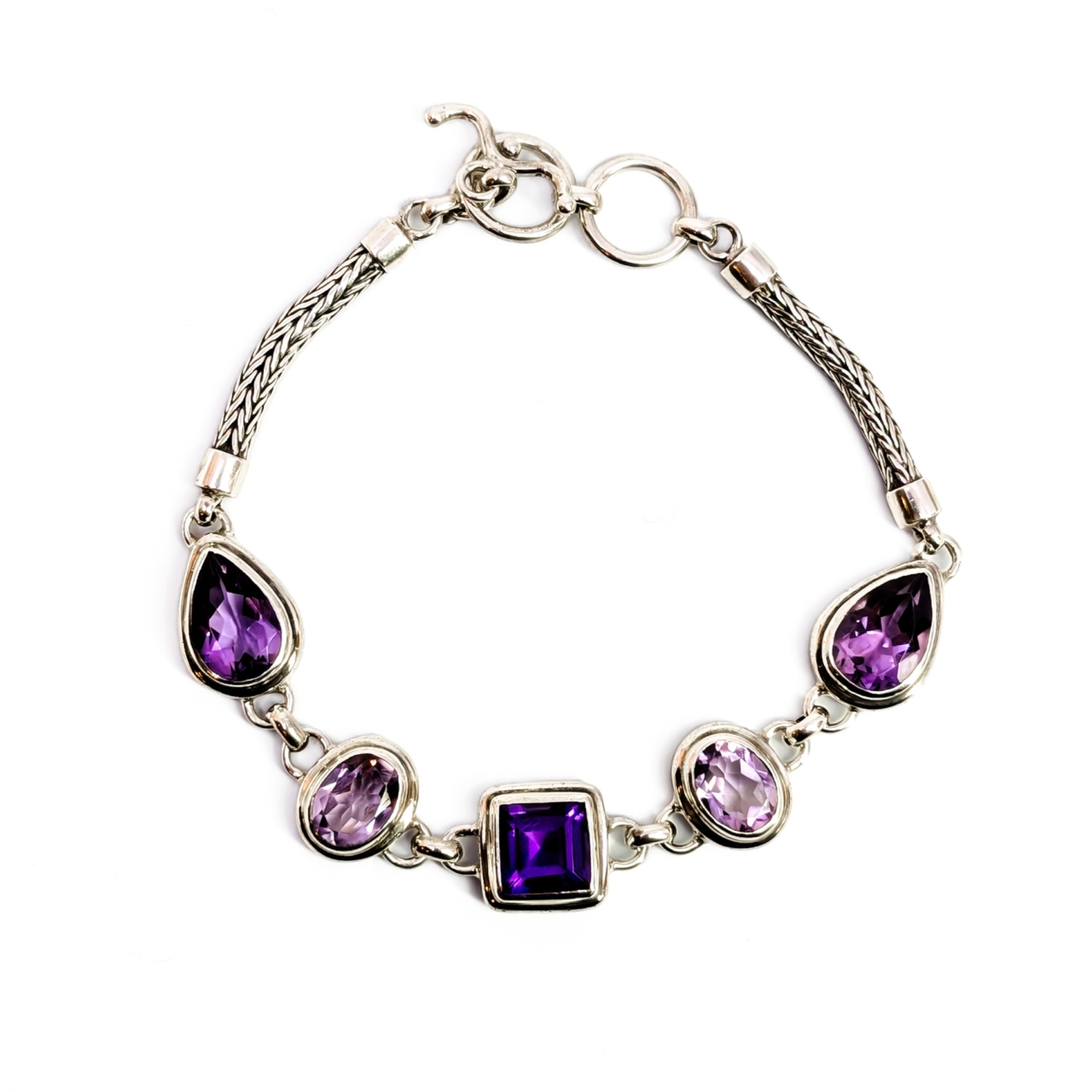 Sterling Silver Amethyst Bracelet | 19cm | 19.3g #71944 Sterling Silver Amethyst Bracelet | 19cm | 19.3g #71944