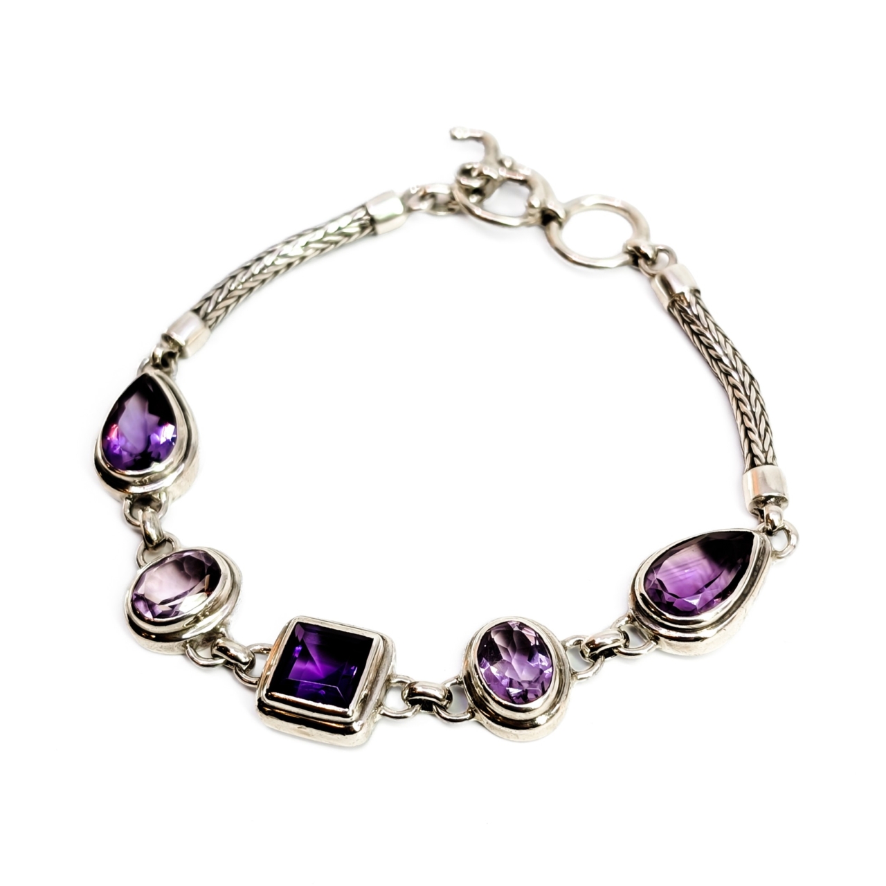 Sterling Silver Amethyst Bracelet | 19cm | 19.3g #71944 Sterling Silver Amethyst Bracelet | 19cm | 19.3g #71944 - Image 3