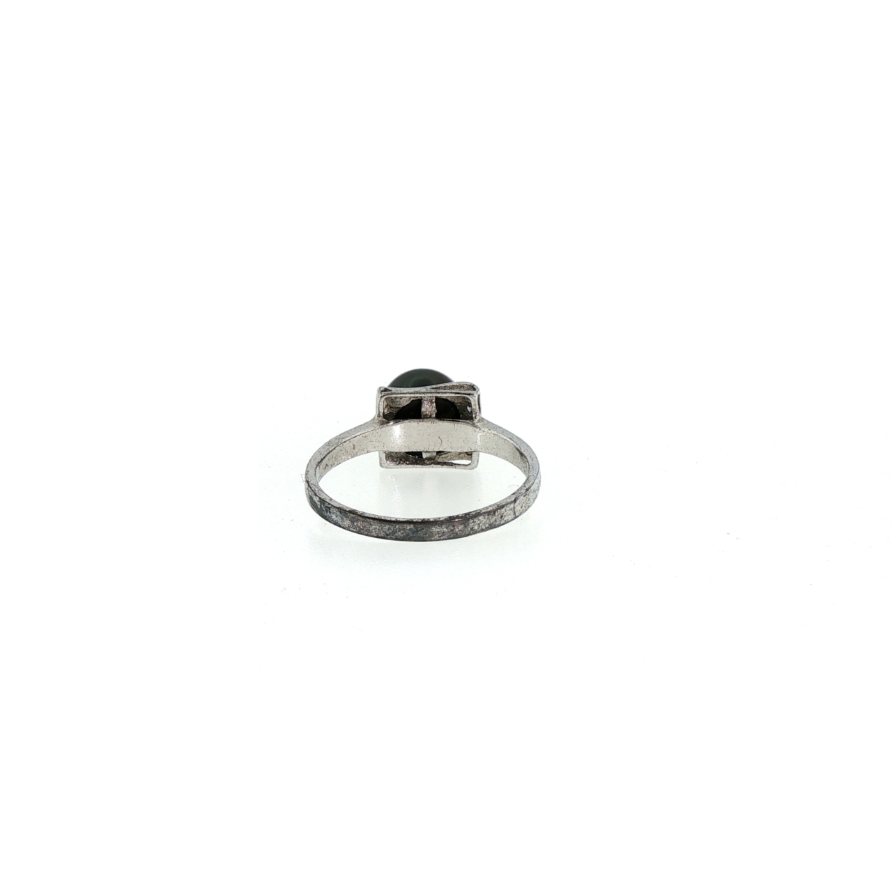 Sterling Silver Black Cultured Pearl & Natural Diamond Ring | 2.9g | Size R #71851 Sterling Silver Black Cultured Pearl & Natural Diamond Ring | 2.9g | Size R #71851 - Image 3