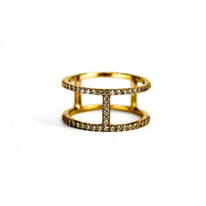 Sterling Silver CZ Open Geometric Ring | 2.5g | Size O #71373