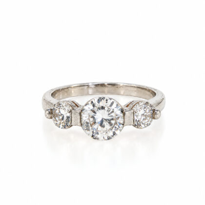 Monty's Sterling Silver Cubic Zirconia Trilogy Ring | 4.2g | Size Q #71831
