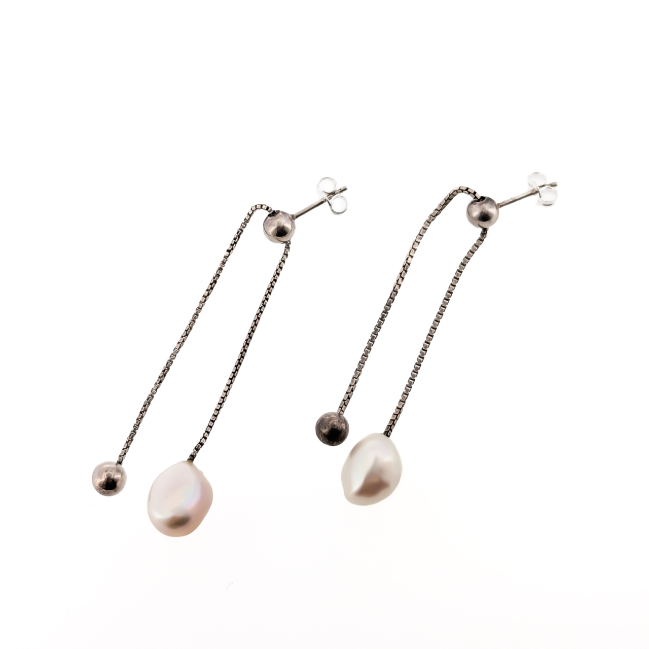 Sterling Silver Freshwater Pearl Adjustable Dangle Earrings | 4.2g #71374 Sterling Silver Freshwater Pearl Adjustable Dangle Earrings | 4.2g #71374 - Image 4